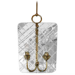 Mid-Century Vintage Brass & Glass Chandelier Attrib. to P. Chiesa / Fontana Arte 9