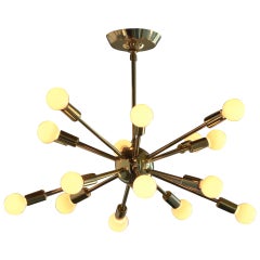 Mid-Century Modern Brass Sputnik Chandelier