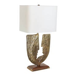Jean Cocteau French Bronze Table Lamp