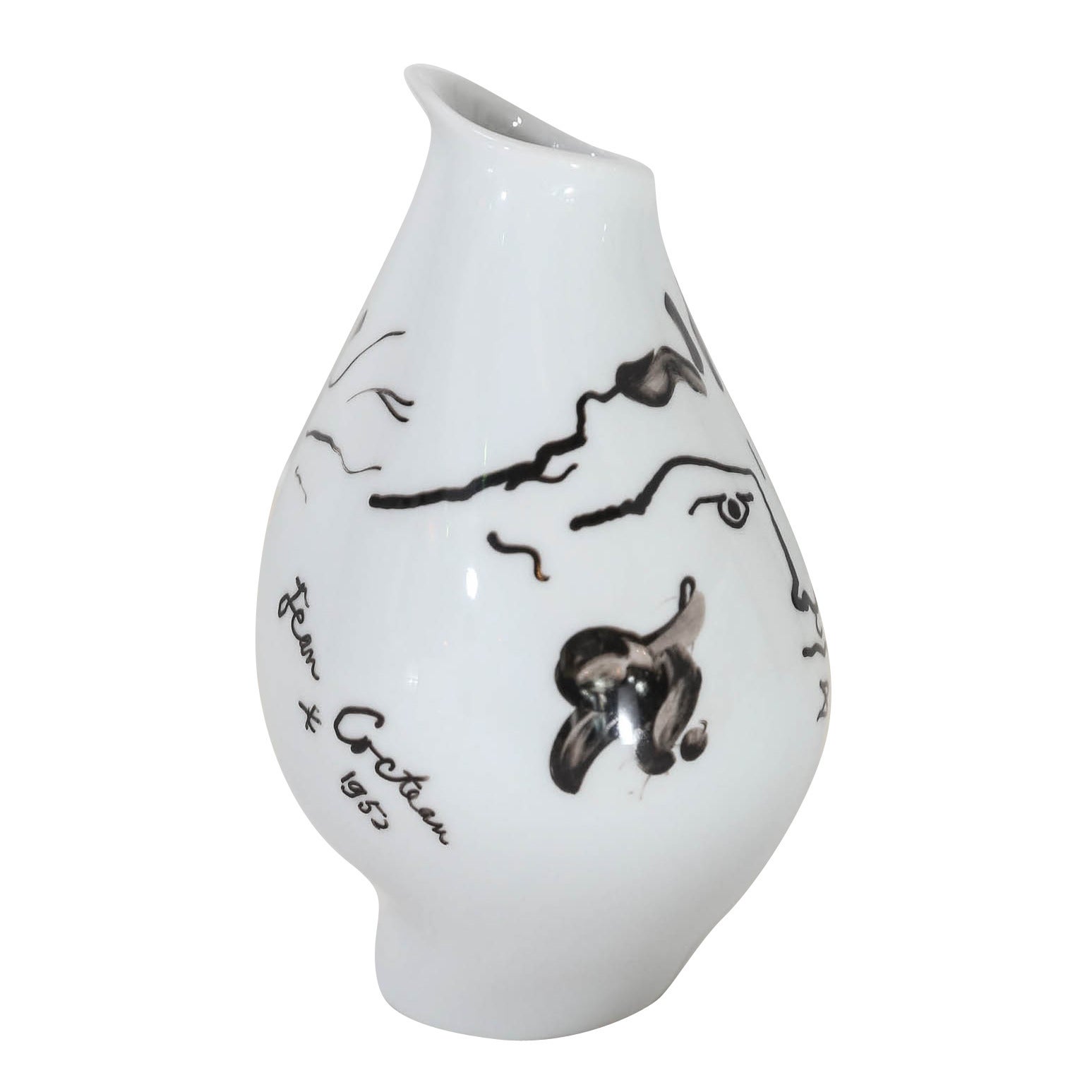 Vase en porcelaine du milieu du siècle par Jean Cocteau pour Rosenthal
