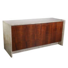 Custom Polished Travertine Marble and Rosewood Sideboard 6