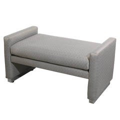 Newly Upholstered Mid-Century Modern Bench with Chrome Base by Milo Baughman 2