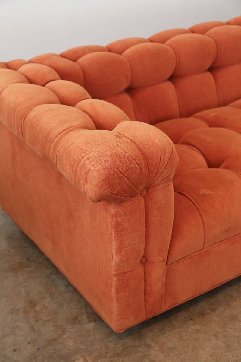 Mid-Century Modern Mid Century Modern Edward Wormley for Dunbar #5407 Button Velvet Tufted Sofa