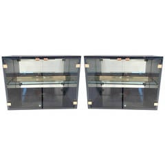 Pair of Milo Baughman for Thayer Coggin Illuminated Lacquered Floating Cabinets 3