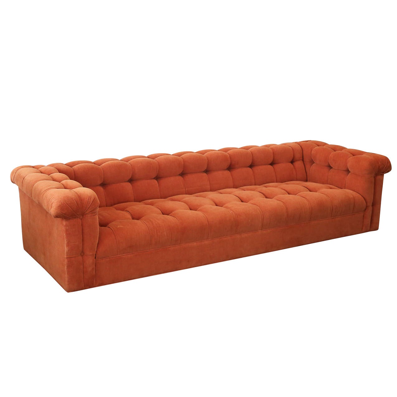 Mid Century Modern Edward Wormley for Dunbar #5407 Button Velvet Tufted Sofa
