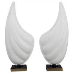 Pair of Rougier Resin Shell Lamps 5