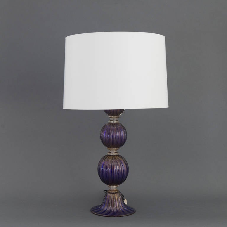 Mid-Century Modern Pair of Murano Glass Table Lamps by Barovier e Toso