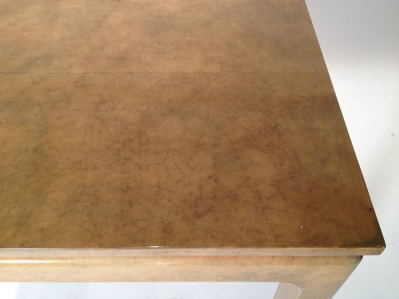 Late 20th Century Lacquered Goatskin Game Table in the Manner of Karl Springer