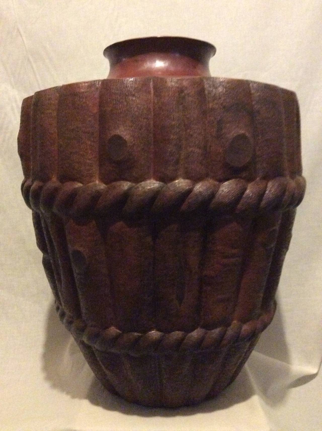 Arts and Crafts Arts & Crafts Repousse Copper Vase For Sale