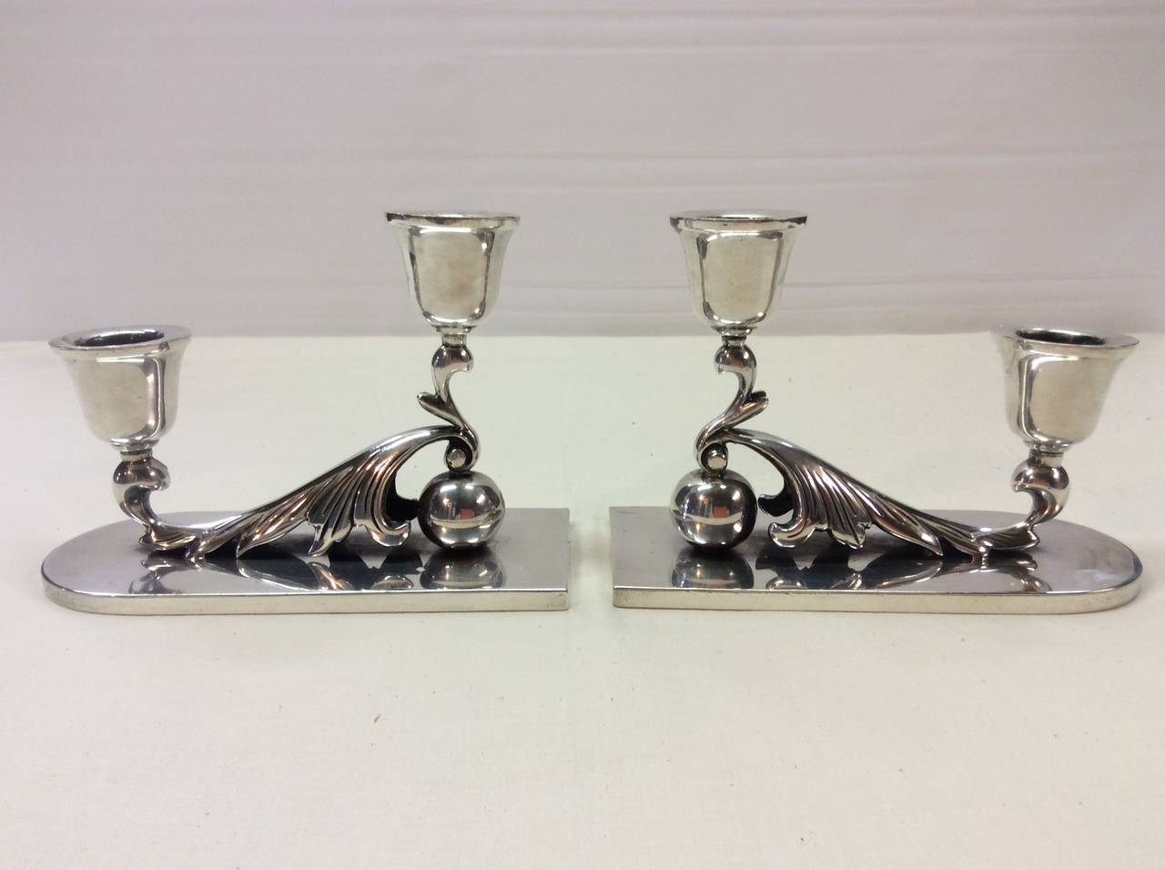 Mexican Sterling Silver Double Candleholders