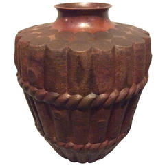 Arts & Crafts Repousse Copper Vase