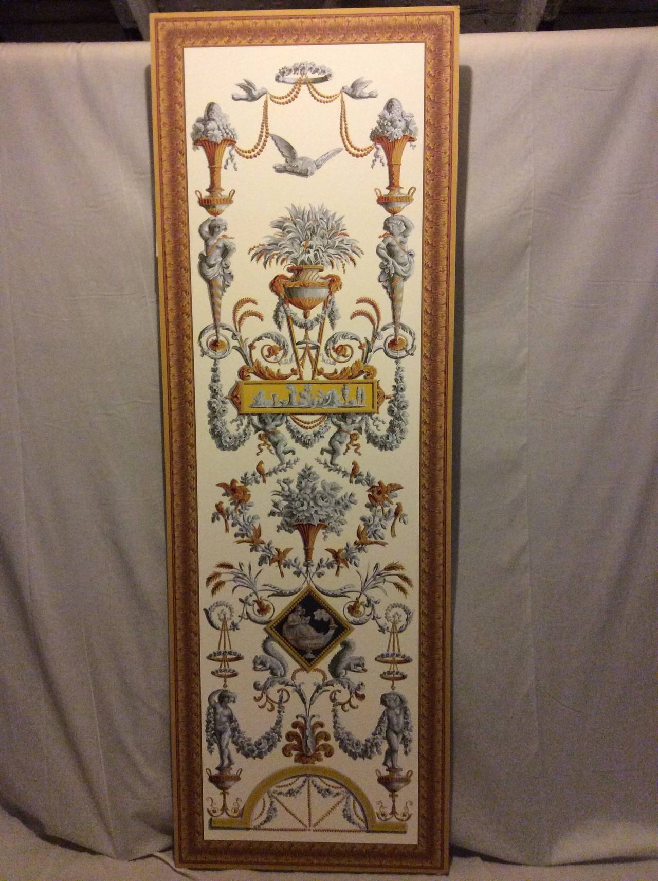 Louis XVI Zuber Wallpaper Folding Screen For Sale