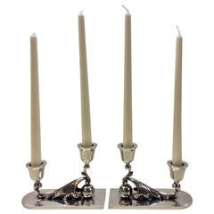 Vintage Mexican Sterling Silver Double Candleholders