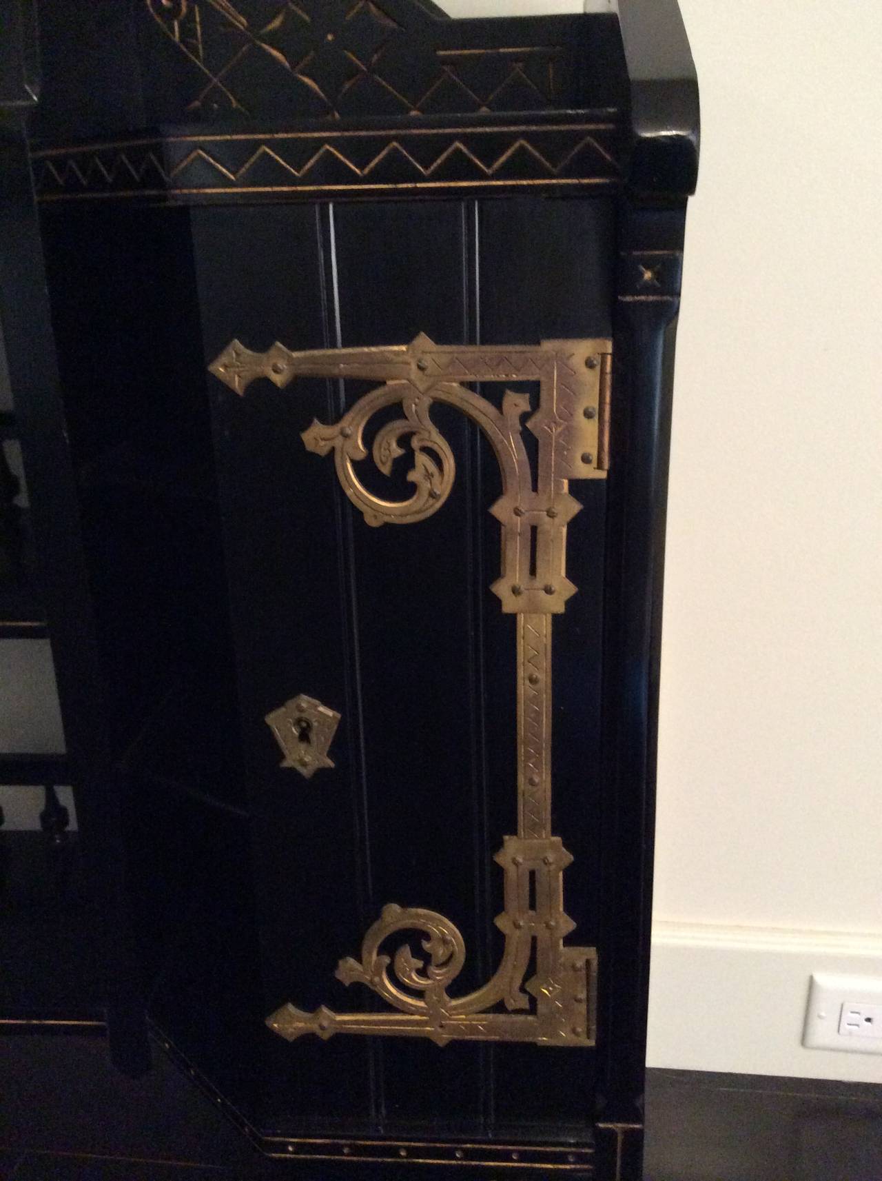 Kimbel and Cabus Aesthetic Movement or Modern Gothic Slant Front Desk In Excellent Condition For Sale In New York, NY