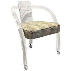 Lucite Armchair on Casters