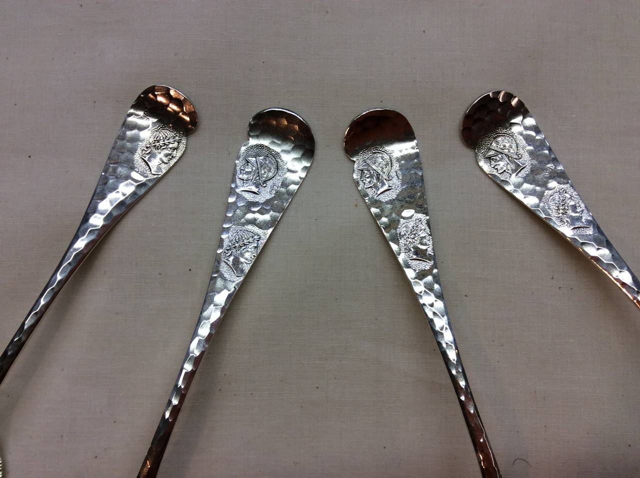 American Wood and Hughes (Shiebler) Aesthetic Sterling Sliver Serving Spoons For Sale