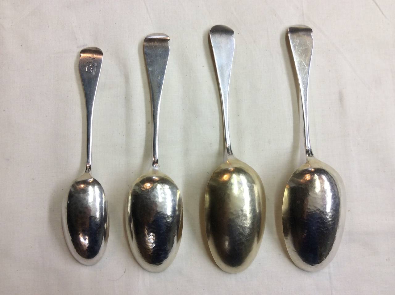 Wood and Hughes (Shiebler) Aesthetic Sterling Sliver Serving Spoons In Excellent Condition For Sale In New York, NY