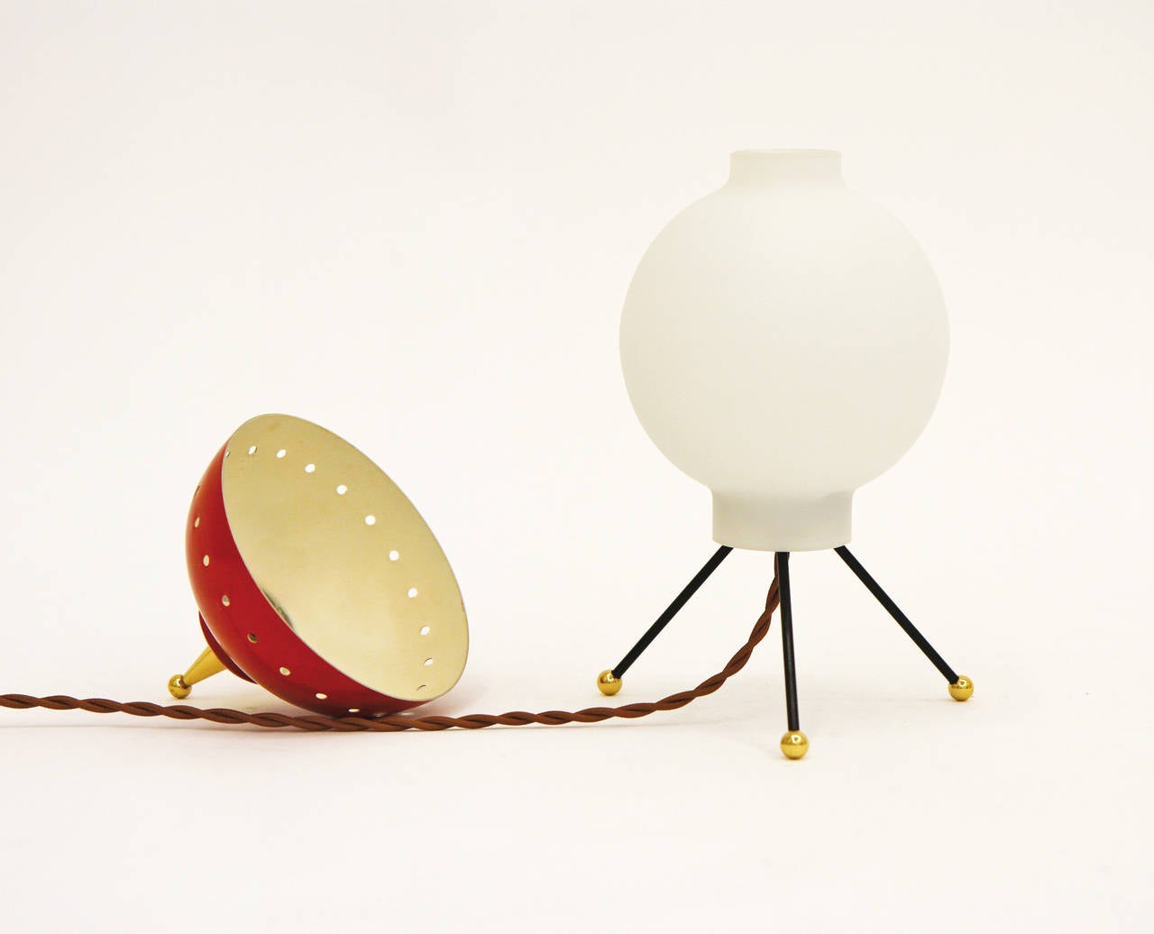 Lacquered Whimsical 1950s Italian Sputnik Table Lamp