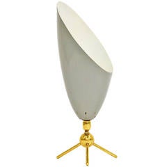 Sculptural Italian Brass Tripod Table Lamp with Lacquered Shade 3