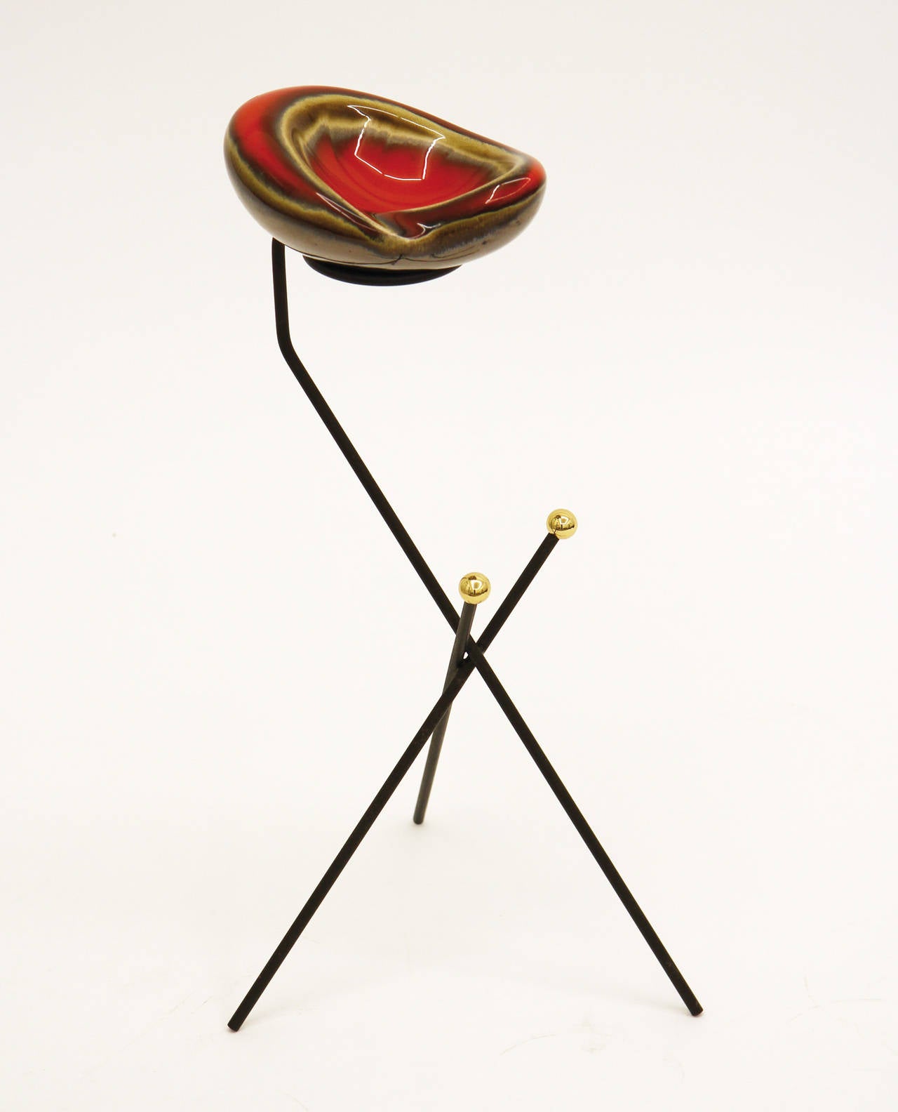 Ceramic French Modernist Tripod Ashtray or Catch-All, 1950s