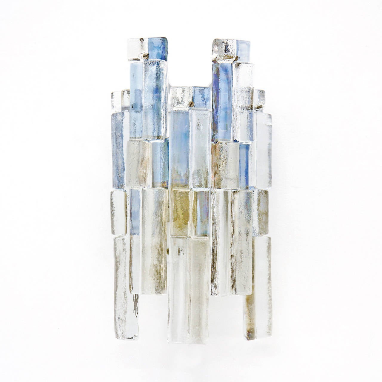 Hollywood Regency Rare Pair of Multi-Coloured Kalmar Glass Sconces