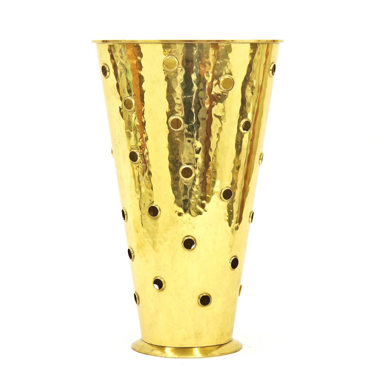 Rare Art Deco Hammered Brass Umbrella Stand, 1930s For Sale at 1stdibs