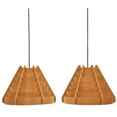 Pair of Hans Agne Jakobsson Pine Pendant Lamps