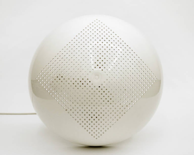 Large Space Age Mushroom Table Lamp with Perforated Shade In Good Condition In Vienna, AT