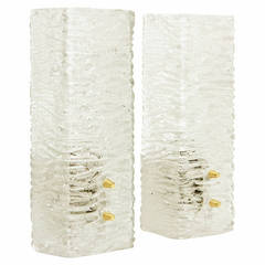 Pair of J.T. Kalmar Textured Glass Sconces