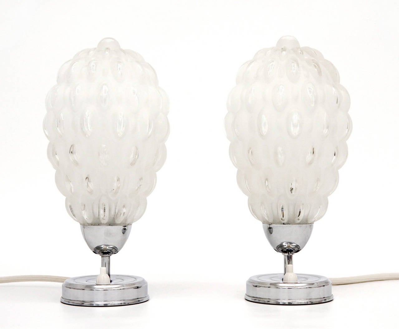 Rare Pair of Art Deco Boudoir or Bedside Lamps