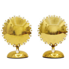 Rare Pair of J.T. Kalmar Brass and Crystal Bedside Lamps 8