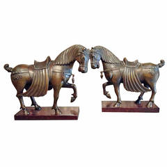 Pair of Horses, Bronze Sculptures