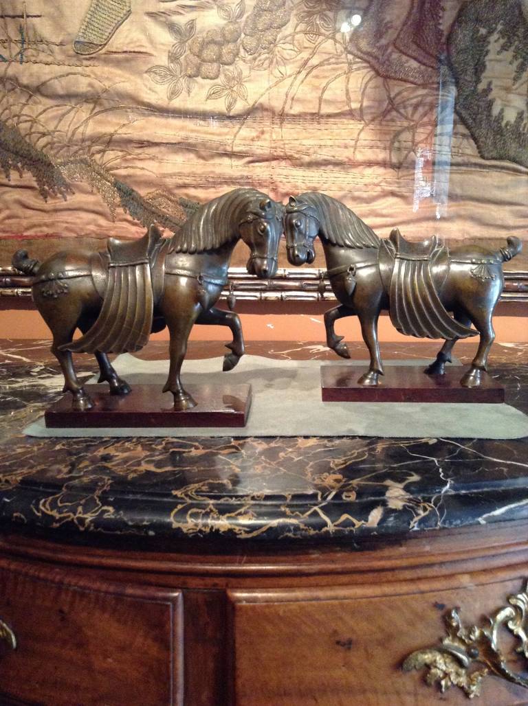Pair of Horses, Bronze Sculptures