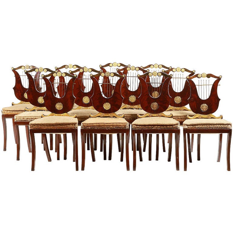 Set of 12 Chairs, 19th Century For Sale