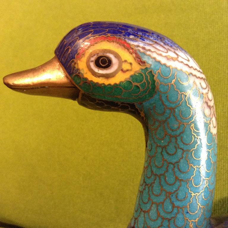 Cloisonne, Box in Duck Form For Sale 1