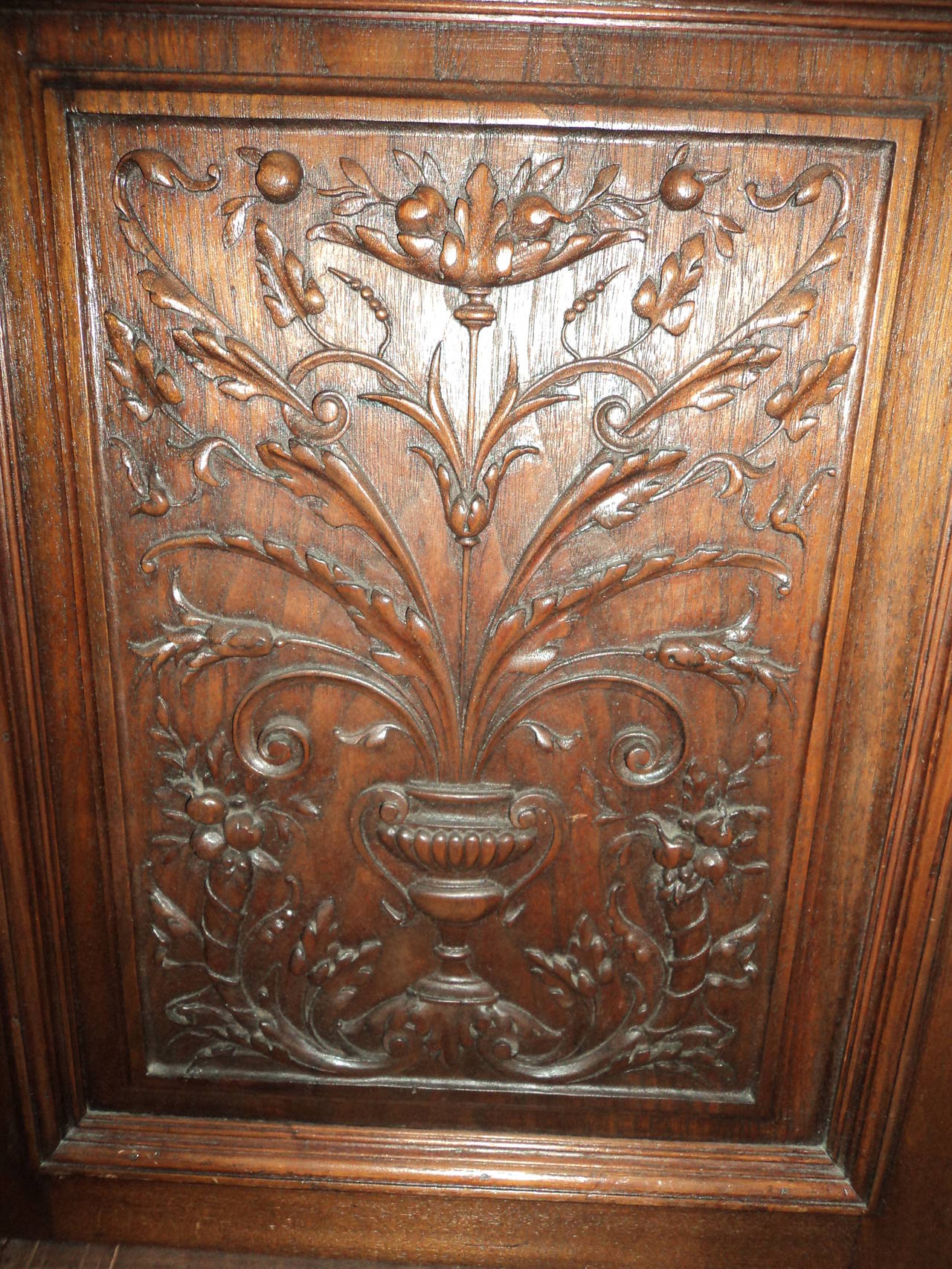 Carved Walnut Parquet Top Partners Desk In Good Condition For Sale In Birmingham, AL