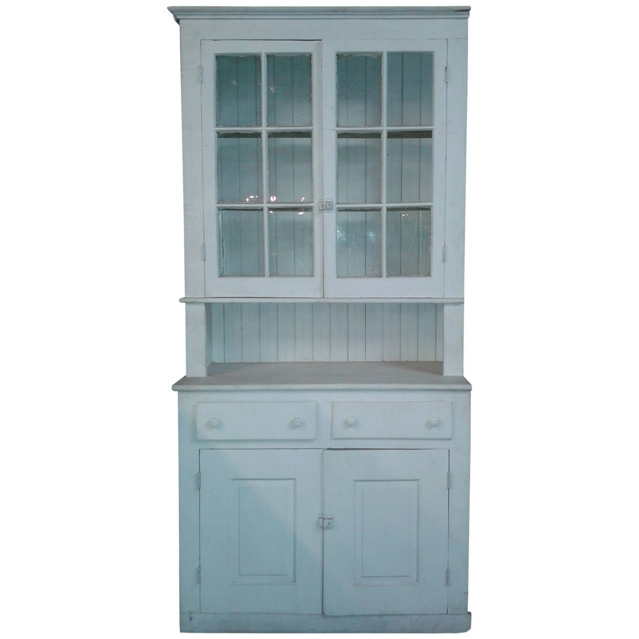 1905 White Kitchen Cabinet with Original Hardware For Sale