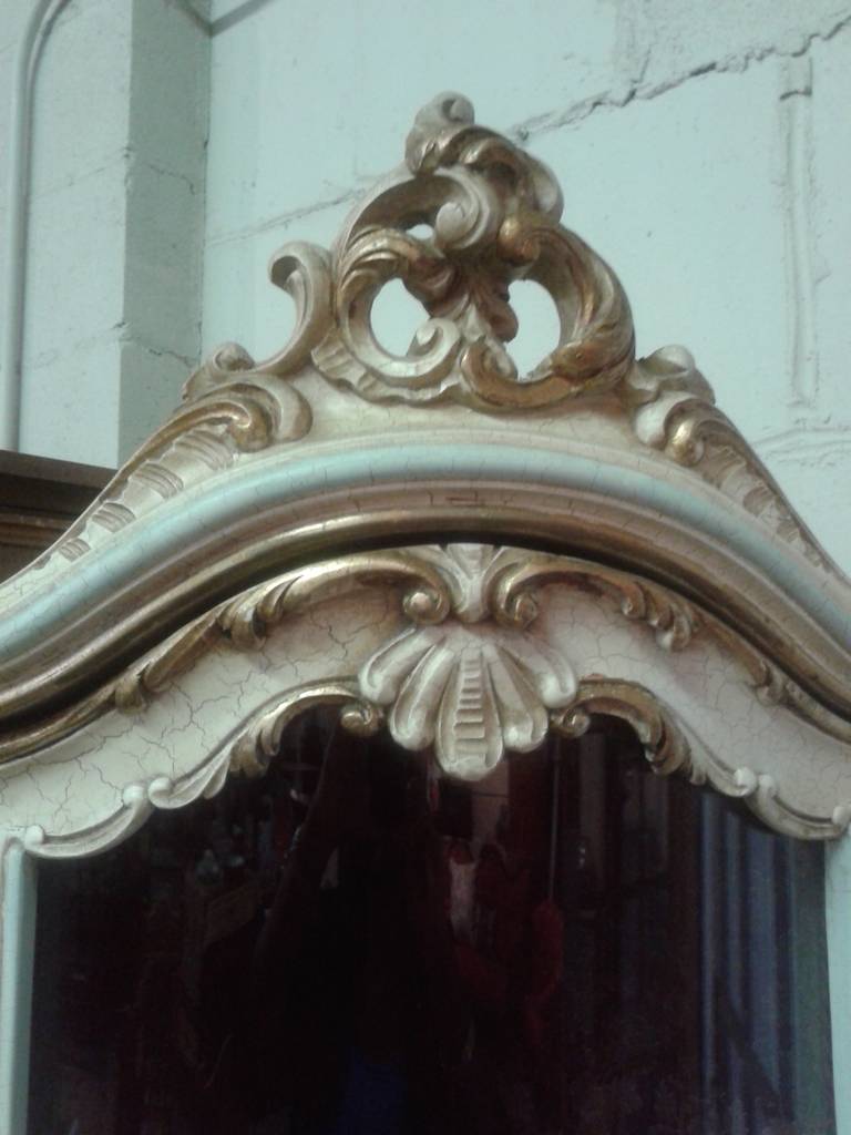 Louis XV French Corner Display Hand-Carved and Hand-Painted with Gold Leaf