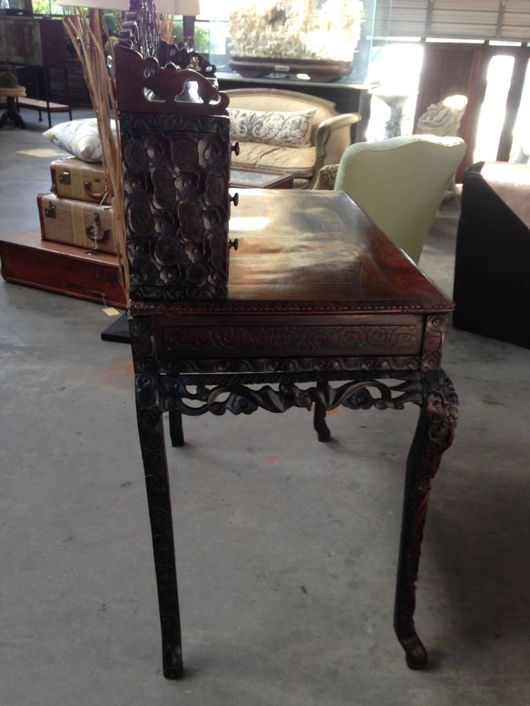 Chinese Hand-Carved Rosewood Writing Desk For Sale 3