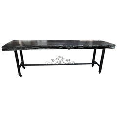 Reclaimed Oak and Metal Conference Table, Made in America