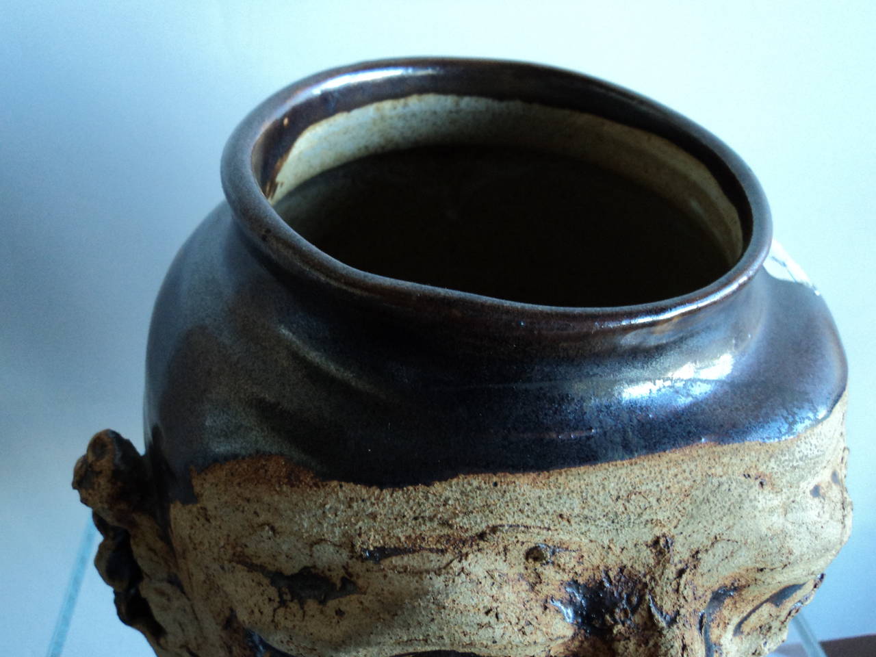 Antique Ugly Jug One of a Kind Southern Pottery In Excellent Condition For Sale In Birmingham, AL