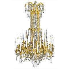 Large Antique French Louis XVI Style Gilt Bronze and Crystal Baccarat Chandelier 6