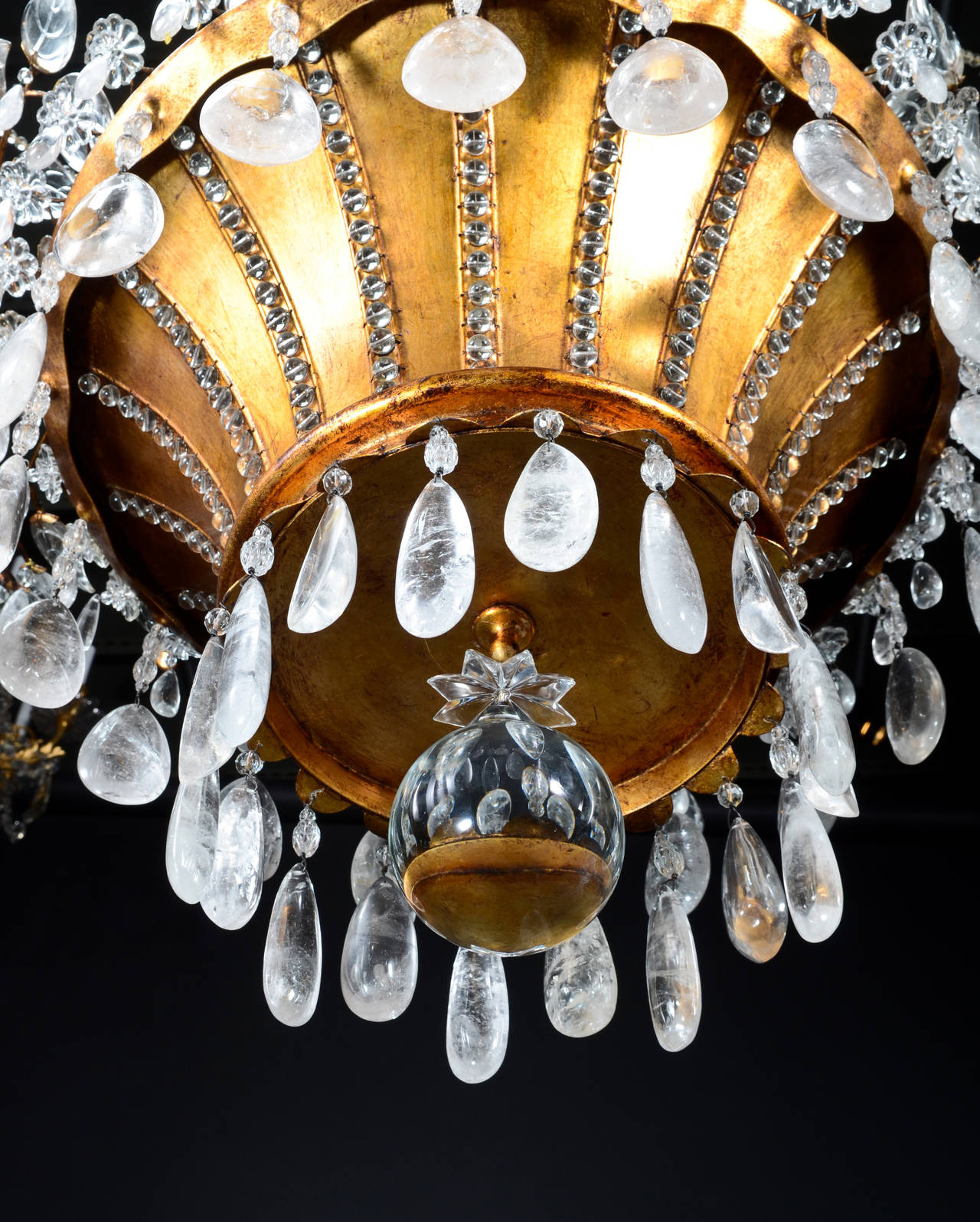 Magnificent Antique French Louis XVI Style Bagues Rock Crystal Chandelier In Good Condition For Sale In New York, NY