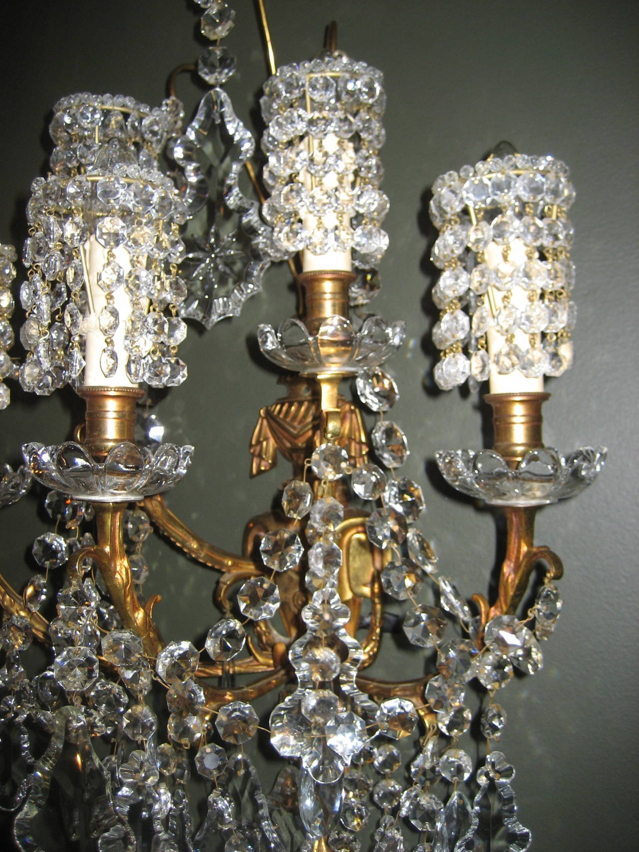 antique crystal wall sconces