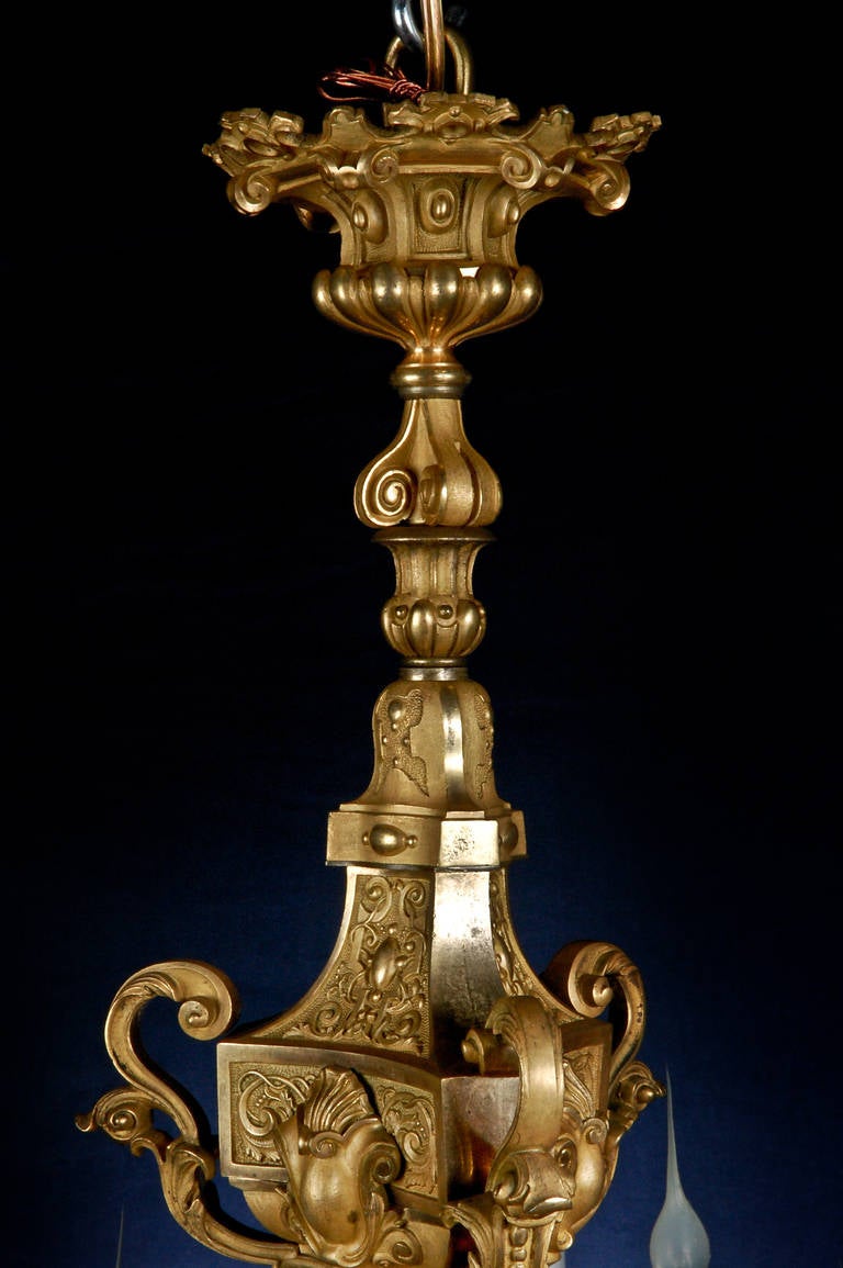 Superb Antique French, Louis XVI Style Gilt Bronze Figural Chandelier 2