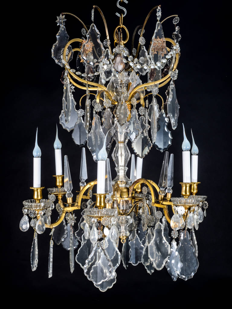 French Fine Antique Baccarat Louis XVI Style Gilt Bronze and Cut Crystal Chandelier