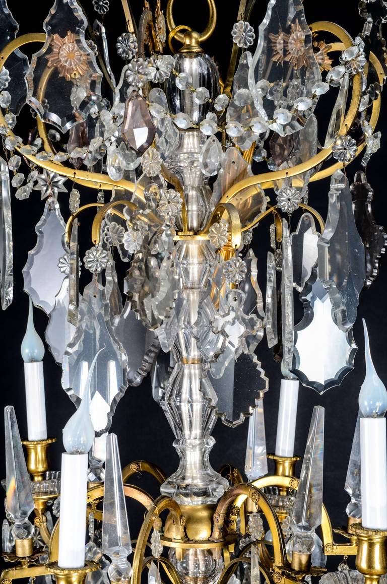 20th Century Fine Antique Baccarat Louis XVI Style Gilt Bronze and Cut Crystal Chandelier