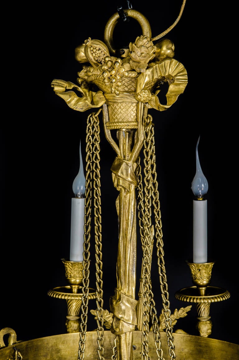 Superb Antique French Louis XVI Style, Gilt Bronze Figural Chandelier 3