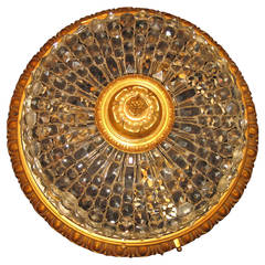 Fine Antique French Louis XVI Style Gilt Bronze and Cut Crystal Flush Mount 9