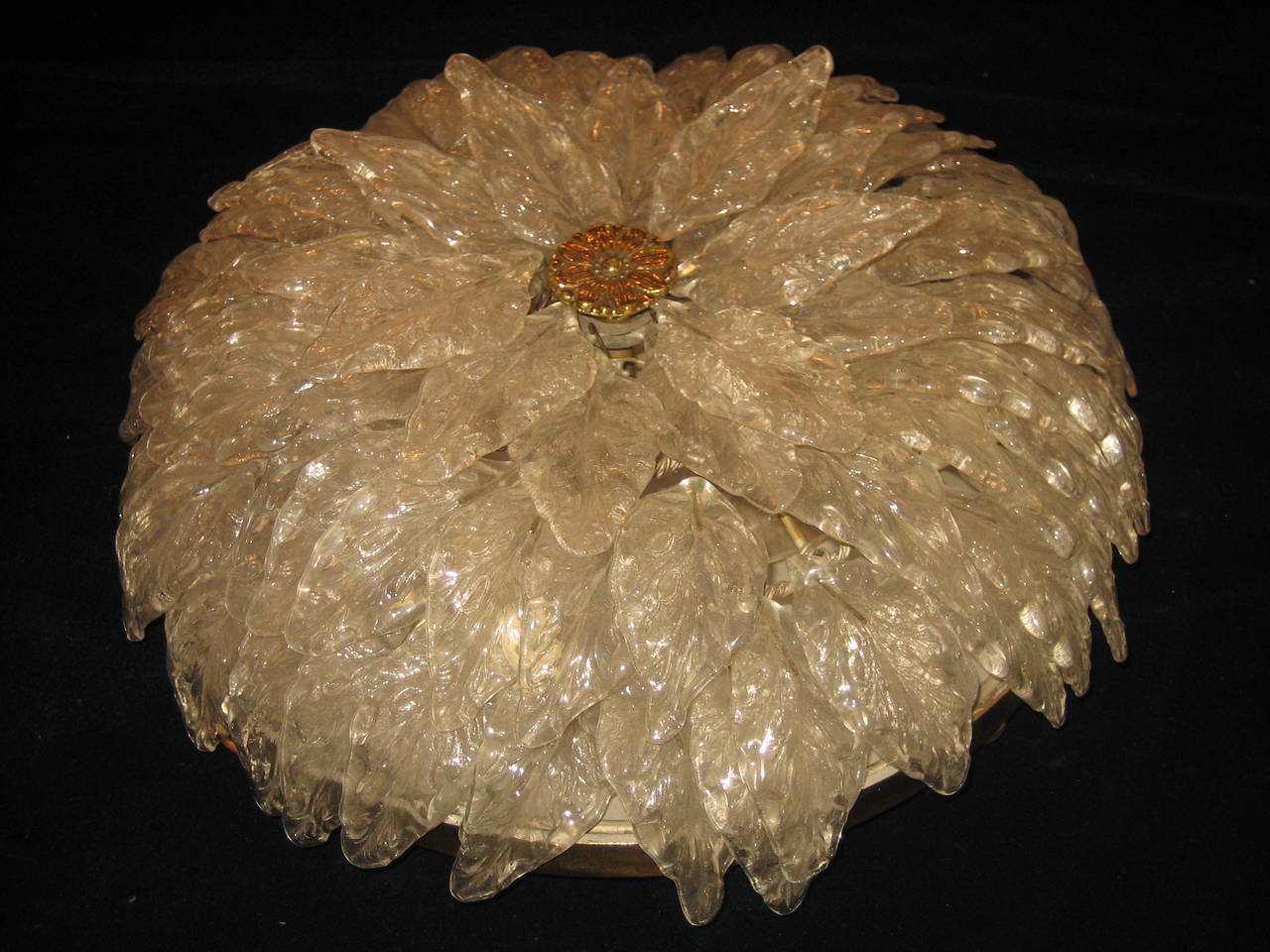 A  Antique Italian Murano Glass Flush Mount In Good Condition In New York, NY